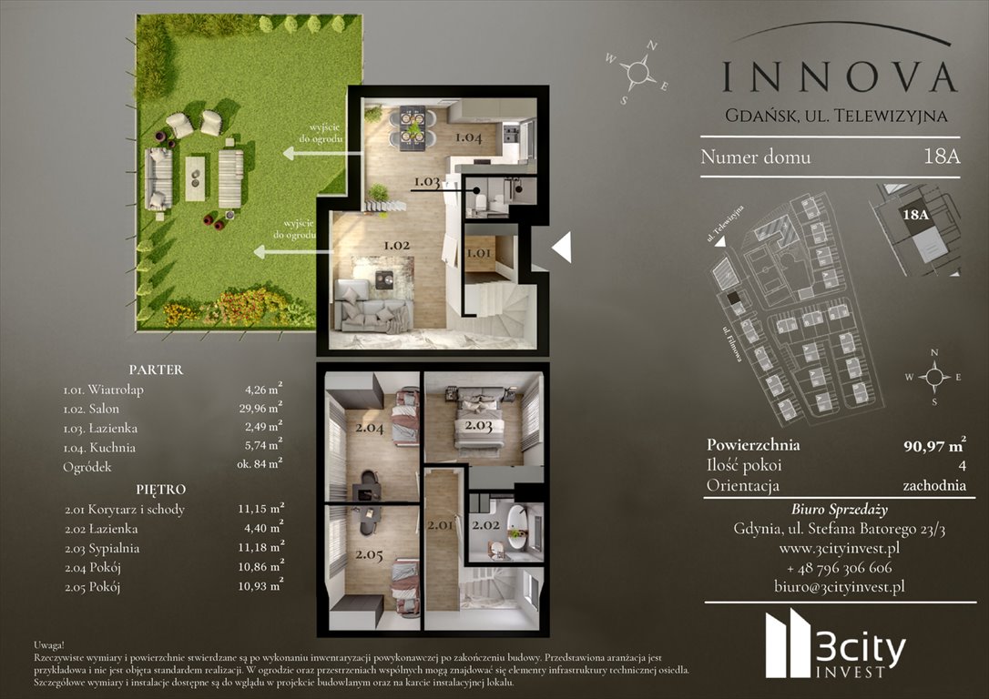 Nowe mieszkanie czteropokojowe  Innova Gdańsk, Matarnia, Telewizyjna 32  91m2 Foto 1