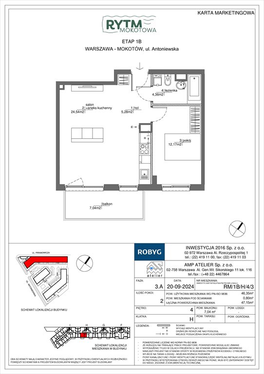 Nowe mieszkanie dwupokojowe Rytm Mokotowa Warszawa, Mokotów, Antoniewska  46m2 Foto 1