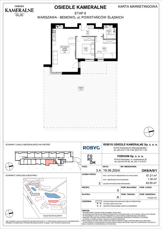 Nowe mieszkanie trzypokojowe Osiedle Kameralne etap 6 Warszawa, Powstańców Śląskich  61m2 Foto 1