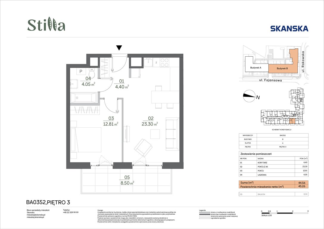 Nowe mieszkanie dwupokojowe Stilla Warszawa, Fajansowa 5  45m2 Foto 1