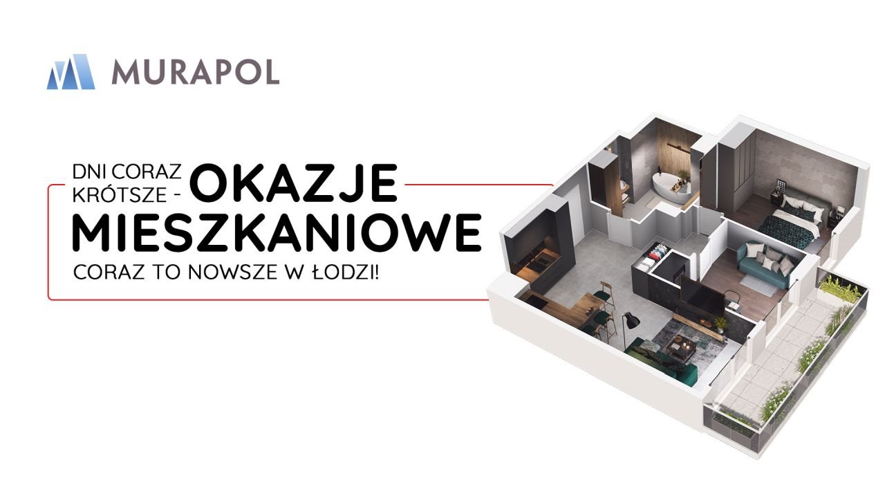 Nowe mieszkanie trzypokojowe Murapol Argentum Łódź, Srebrzyńska  55m2 Foto 1