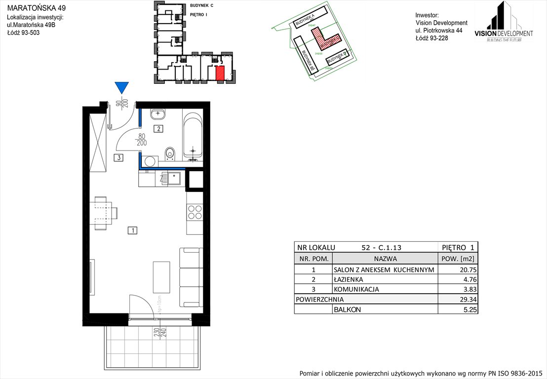 mieszkanie na sprzedaż 29m2 mieszkanie Łódź, Retkinia, Maratońska 49C