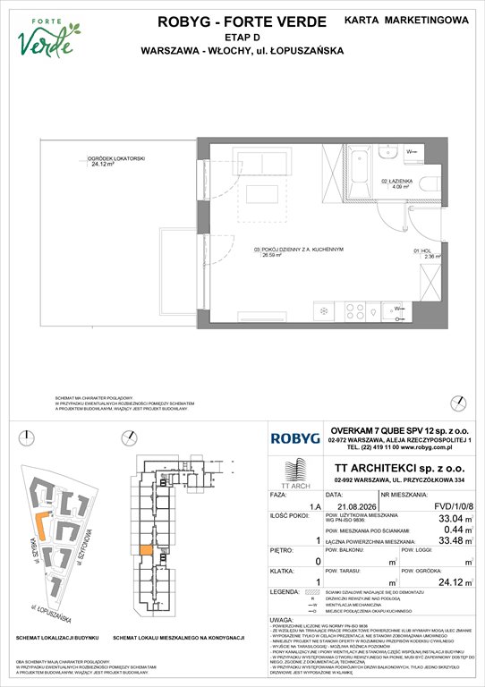 Nowa kawalerka Forte Verde Warszawa, Włochy, Łopuszańska 28  33m2 Foto 1
