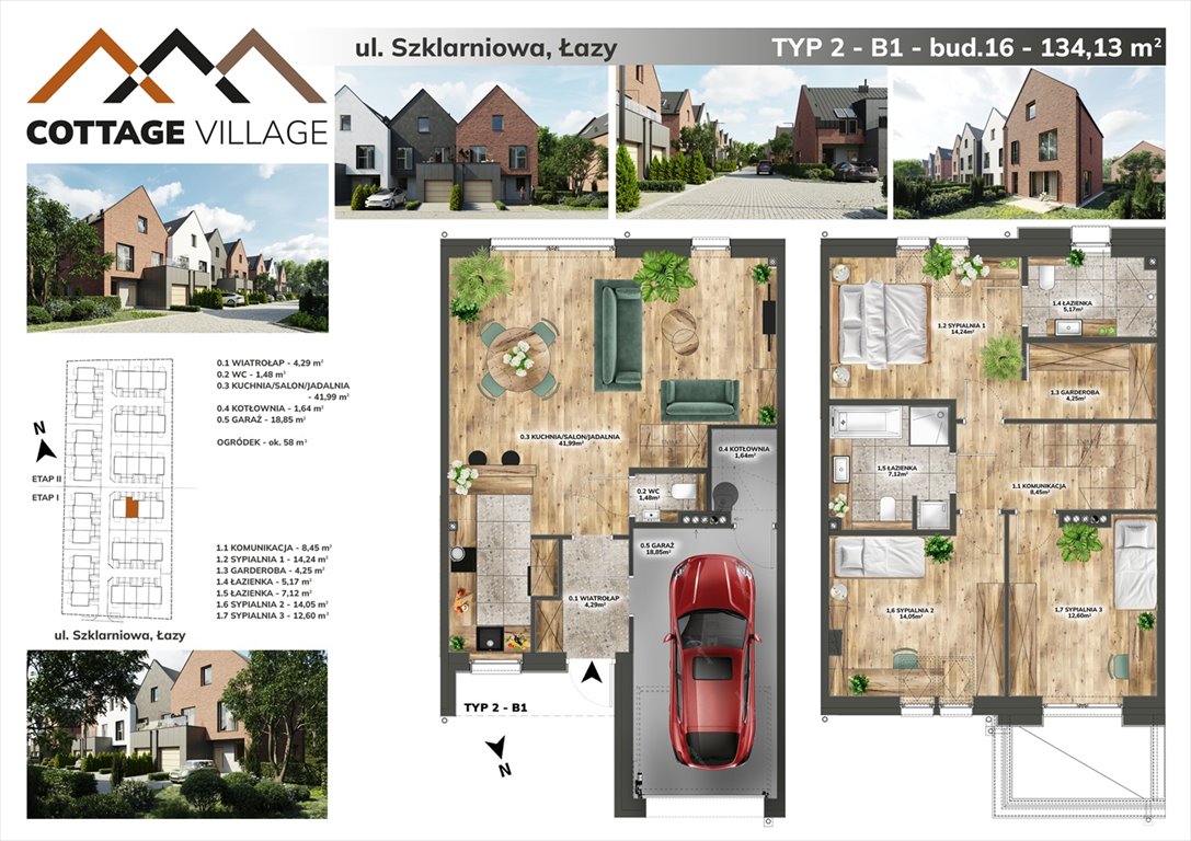 Nowy dom Cottage Village Łazy, Szklarniowa 4  134m2 Foto 1