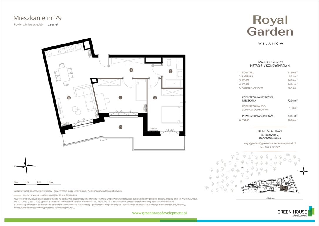 Nowe mieszkanie trzypokojowe Royal Garden Wilanów Warszawa, Wilanów, Zdrowa 2  72m2 Foto 1