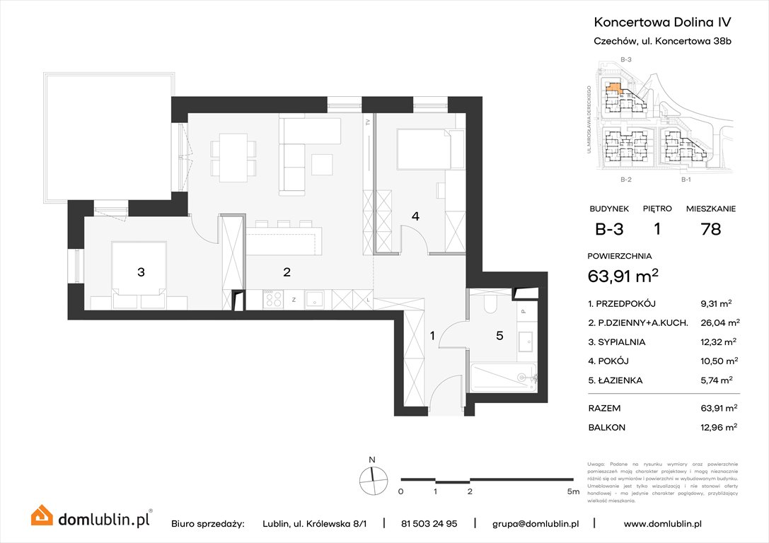 Nowe mieszkanie czteropokojowe  Koncertowa Dolina Lublin, Choiny, Koncertowa  64m2 Foto 1