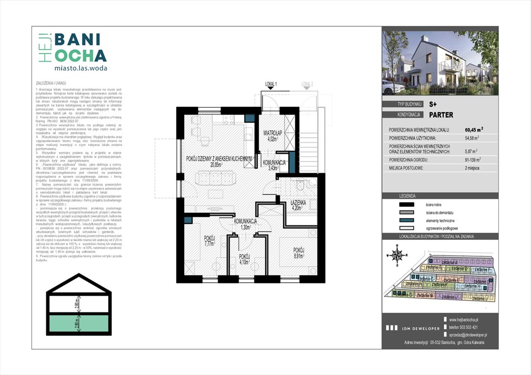 Nowe mieszkanie czteropokojowe  HEJ ! BANIOCHA Baniocha  60m2 Foto 1