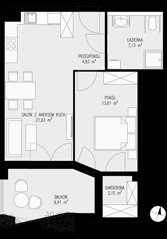 mieszkanie na sprzedaż 50m2 mieszkanie Katowice, Bogucice - Dąbrówka Mała, Wiertnicza 32