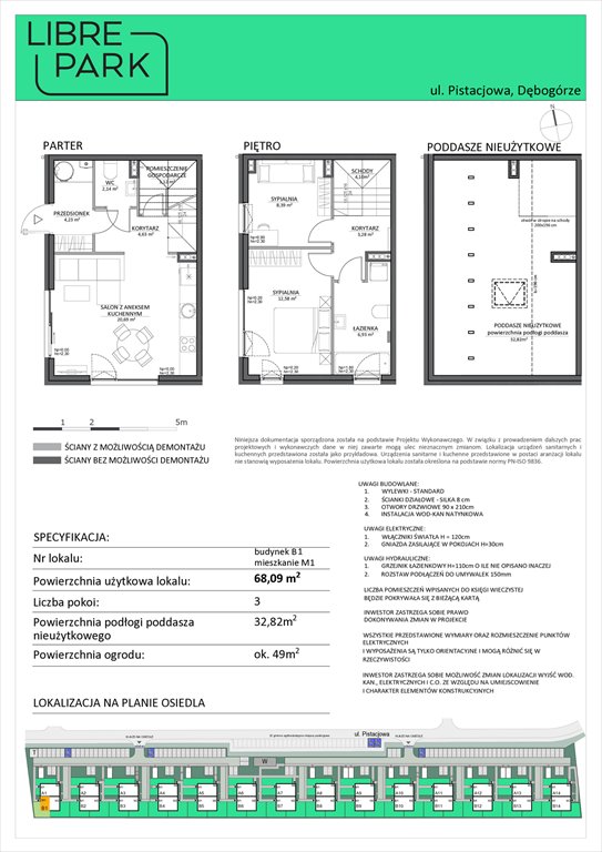 Nowe mieszkanie trzypokojowe Osiedle Libre Park Dębogórze, Pistacjowa 5  68m2 Foto 1