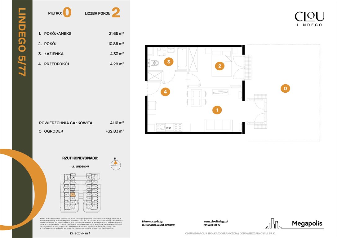 Nowe mieszkanie dwupokojowe Clou Lindego Kraków, Lindego 5  41m2 Foto 1