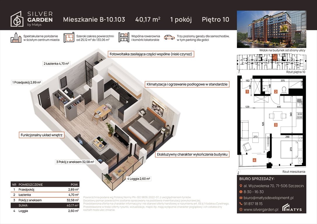 Nowa kawalerka Silver Garden Szczecin, Centrum, al. Wyzwolenia 70 / ul. Staszica 21  38m2 Foto 1