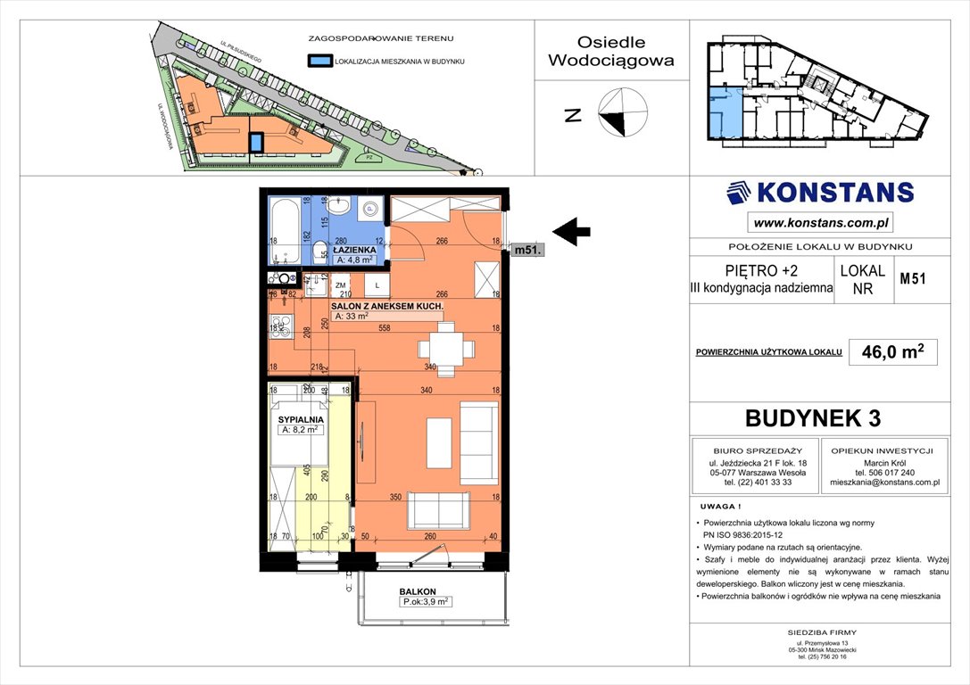 Nowe mieszkanie dwupokojowe WODOCIĄGOWA Etap VII Sulejówek, Wodociągowa 1, 1A, 1B  46m2 Foto 1