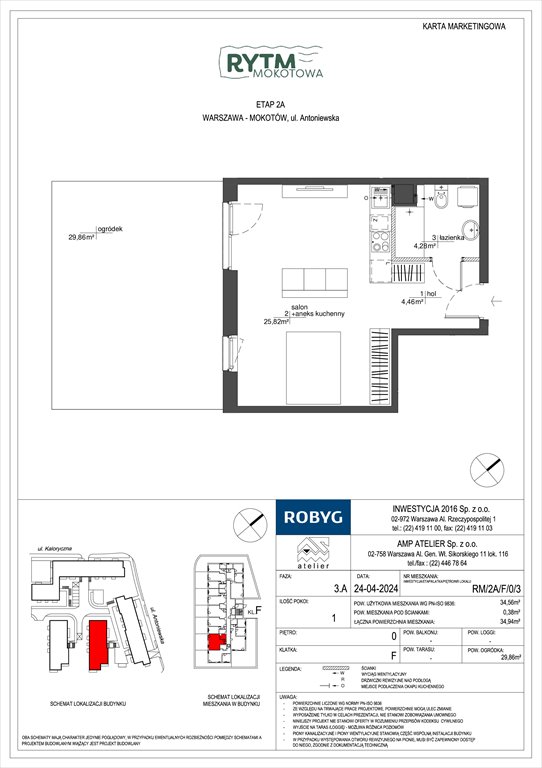 Nowa kawalerka Rytm Mokotowa Warszawa, Mokotów, Antoniewska 3B  35m2 Foto 1