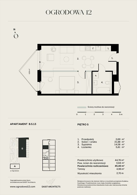 Nowe mieszkanie Apartamentowiec Ogrodowa 12 Poznań, Ogrodowa 12  45m2 Foto 1