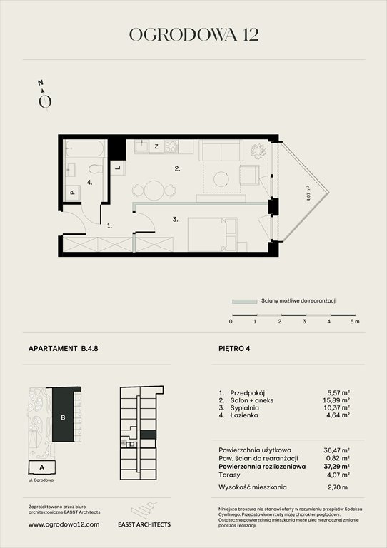 Nowe mieszkanie Apartamentowiec Ogrodowa 12 Poznań, Ogrodowa 12  37m2 Foto 1