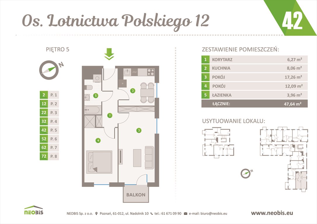 Nowe mieszkanie dwupokojowe OSIEDLE LOTNICTWA POLSKIEGO 12 W POZNANIU Poznań, Jeżyce, OS. LOTNICTWA POLSKIEGO 12  48m2 Foto 1