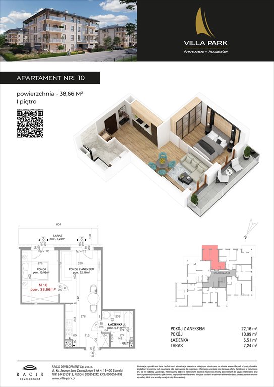 Nowe mieszkanie Villa Park - Bud D Augustów, Wypoczynkowa  39m2 Foto 1