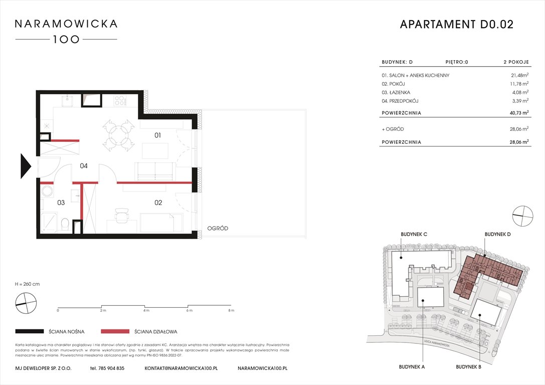 Nowe mieszkanie dwupokojowe NARAMOWICKA 100 Poznań, Winogrady, Naramowicka 100  41m2 Foto 1