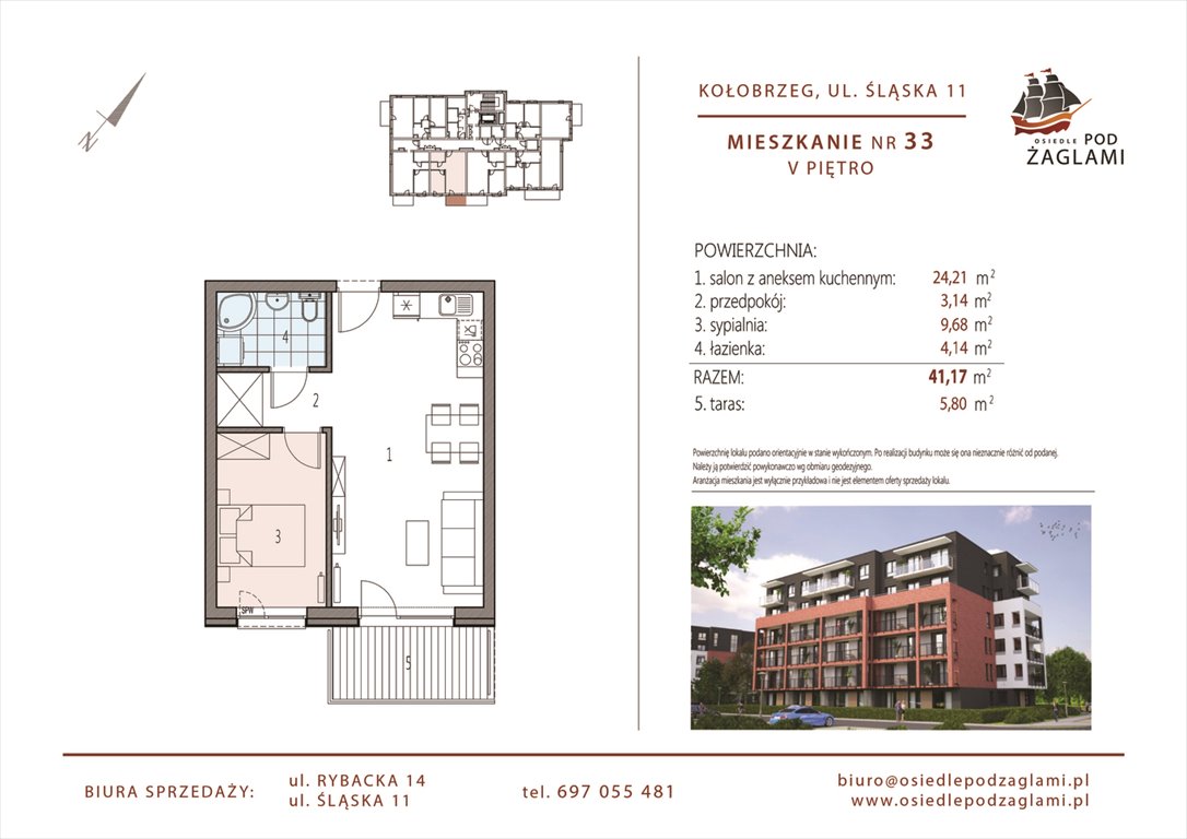 Nowe mieszkanie dwupokojowe Osiedle Pod Żaglami Kołobrzeg, Śląska 11  41m2 Foto 1