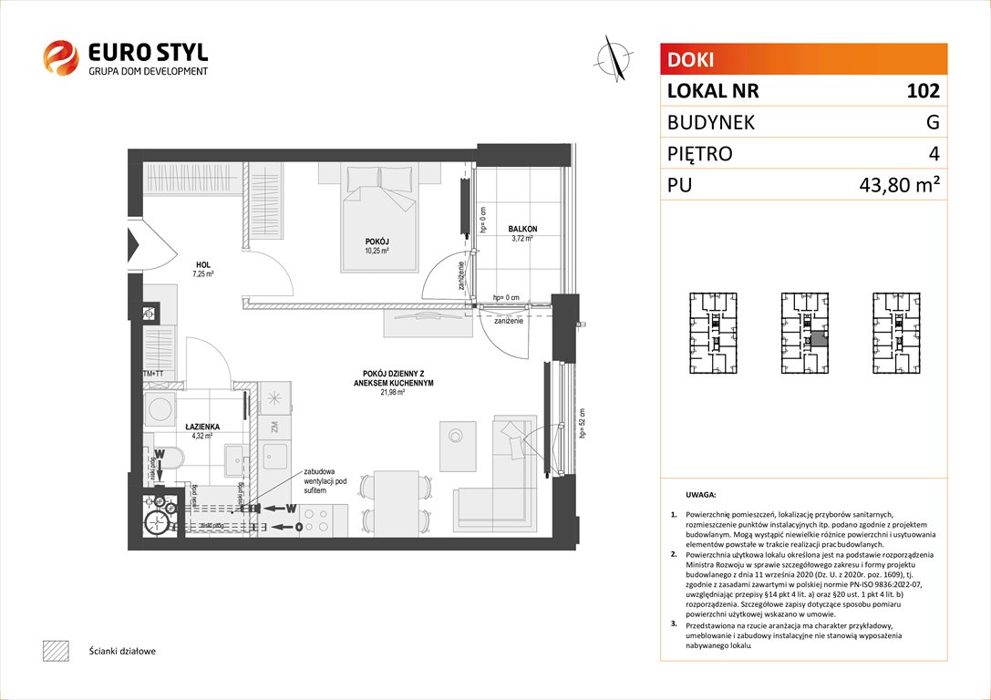 Nowe mieszkanie dwupokojowe DOKI LIVING Gdańsk, Śródmieście, ks. Jerzego Popiełuszki/Rybaki Górne  44m2 Foto 1