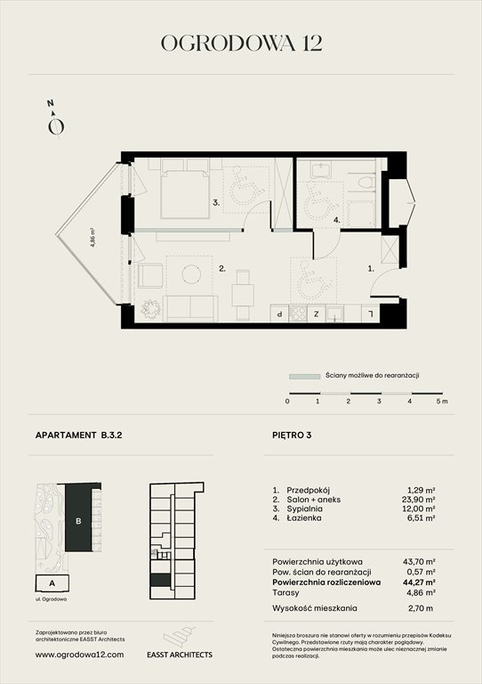 Nowe mieszkanie Apartamentowiec Ogrodowa 12 Poznań, Ogrodowa 12  44m2 Foto 1