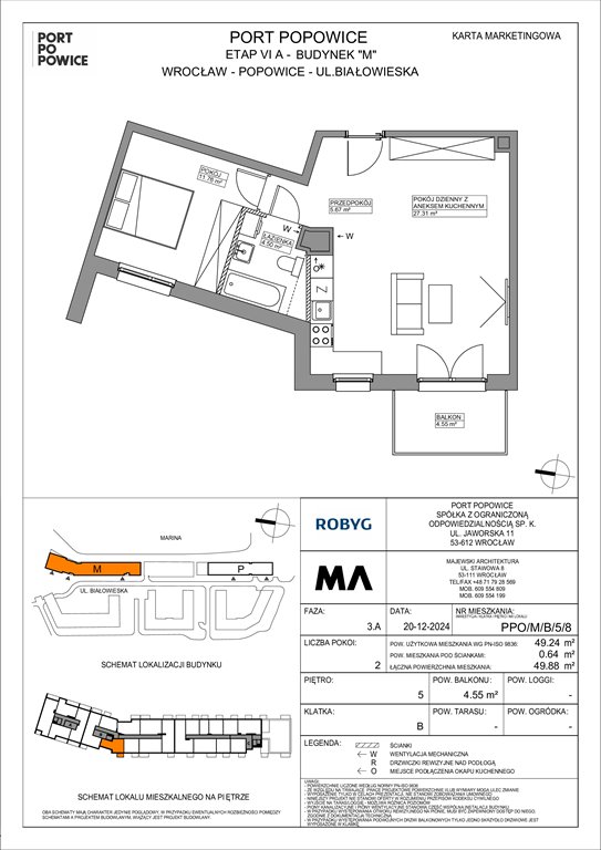 Nowe mieszkanie dwupokojowe Port Popowice Wrocław, Fabryczna, Białowieska 91a  49m2 Foto 1