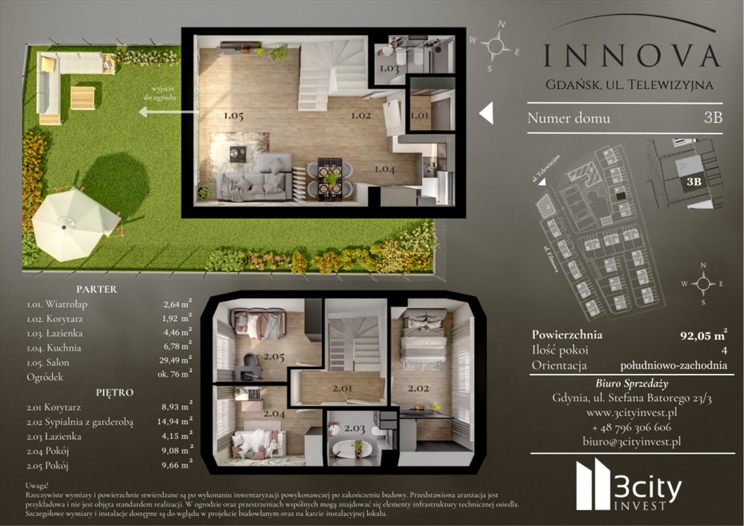 Nowe mieszkanie czteropokojowe  Innova Gdańsk, Matarnia, Telewizyjna 32  92m2 Foto 1