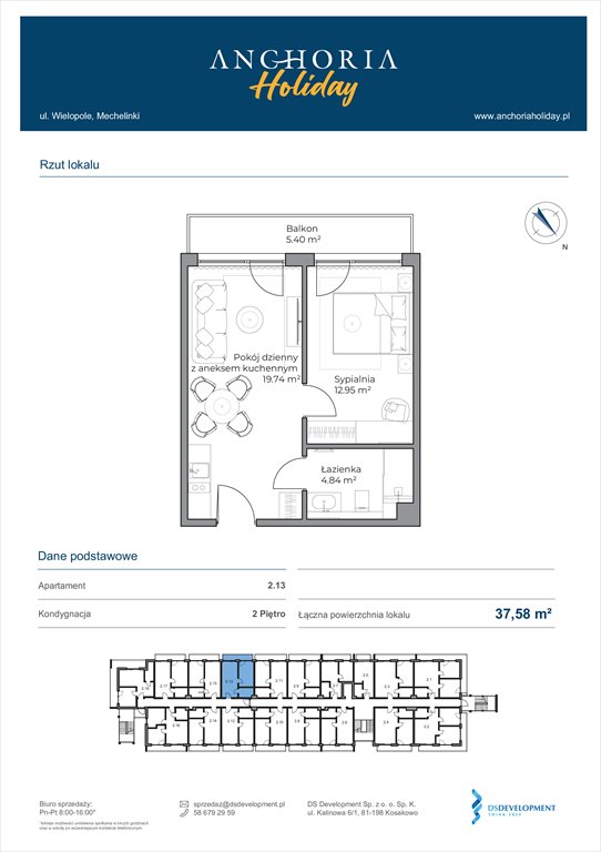 Nowe mieszkanie dwupokojowe Anchoria Holiday Mechelinki, Wielopole 36-38  38m2 Foto 1