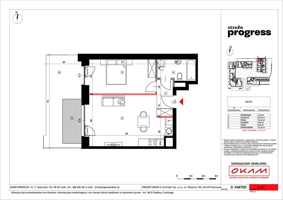 Nowe mieszkanie dwupokojowe Strefa PROGRESS Łódź, Al. Kościuszki 132  48m2 Foto 1