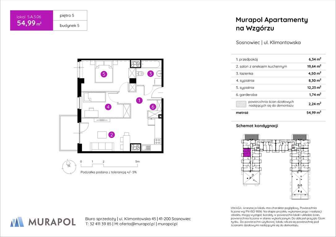 Nowe mieszkanie trzypokojowe Murapol Apartamenty na Wzgórzu Sosnowiec, ul. Klimontowska  55m2 Foto 1