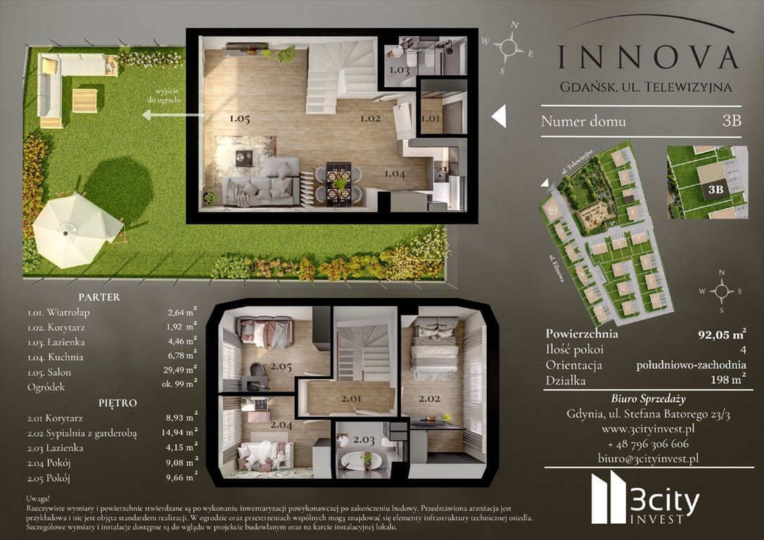 Nowe mieszkanie czteropokojowe  Innova Gdańsk, Matarnia, Telewizyjna 32  92m2 Foto 1