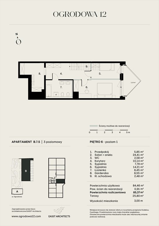 Nowe mieszkanie Apartamentowiec Ogrodowa 12 Poznań, Ogrodowa 12  85m2 Foto 1