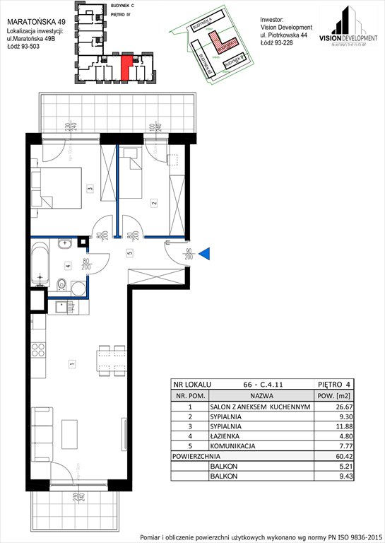 Nowe mieszkanie trzypokojowe Maratońska 49 Nowa Retkinia  Łódź, Retkinia, Maratońska 49C  60m2 Foto 1