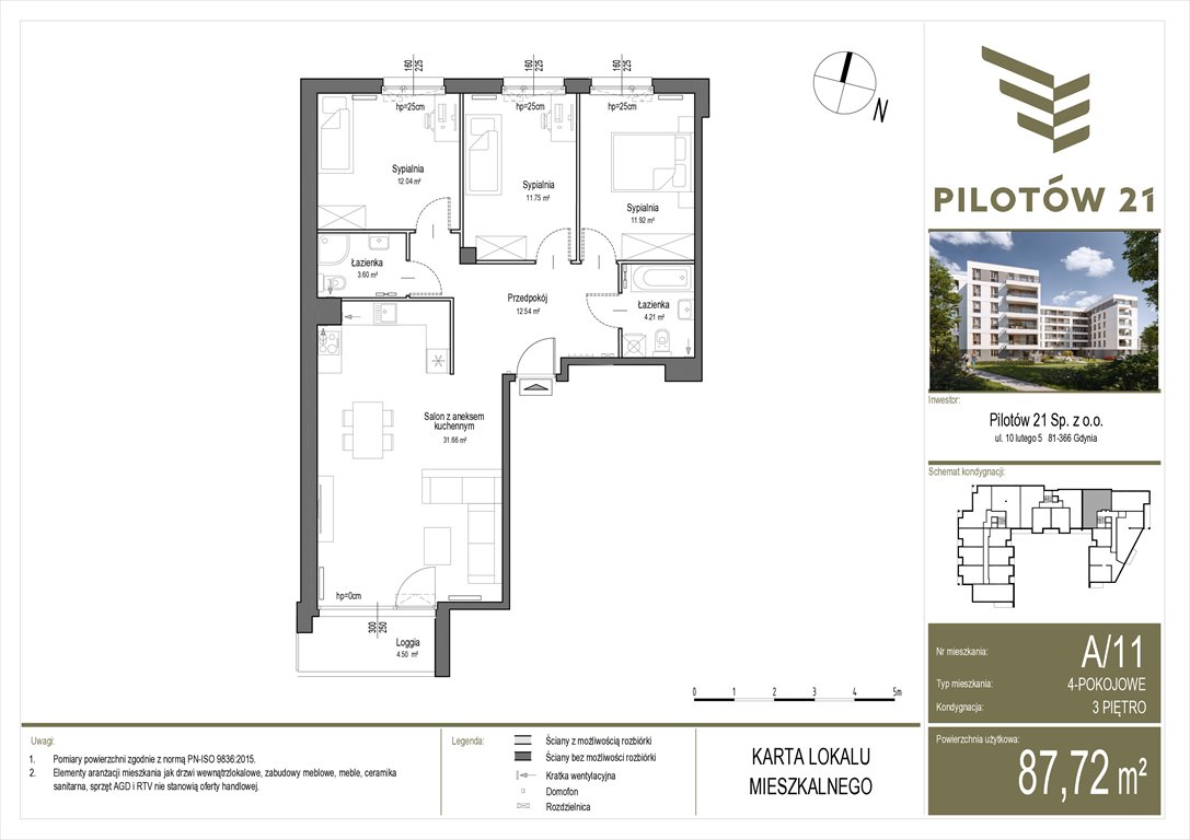 Nowe mieszkanie czteropokojowe  Pilotow 21 Gdańsk, Zaspa, Pilotów 21  88m2 Foto 1