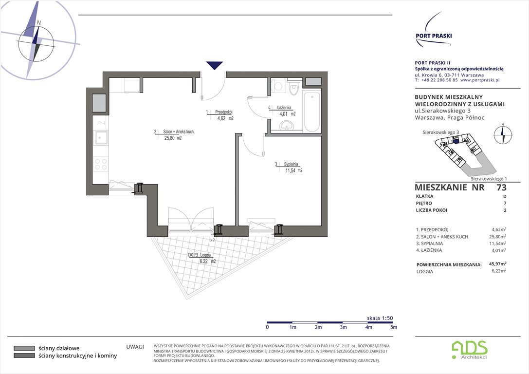 Nowe mieszkanie dwupokojowe Sierakowskiego 1 i 3 Warszawa, Praga Północ, Sierakowskiego 1-3  46m2 Foto 1