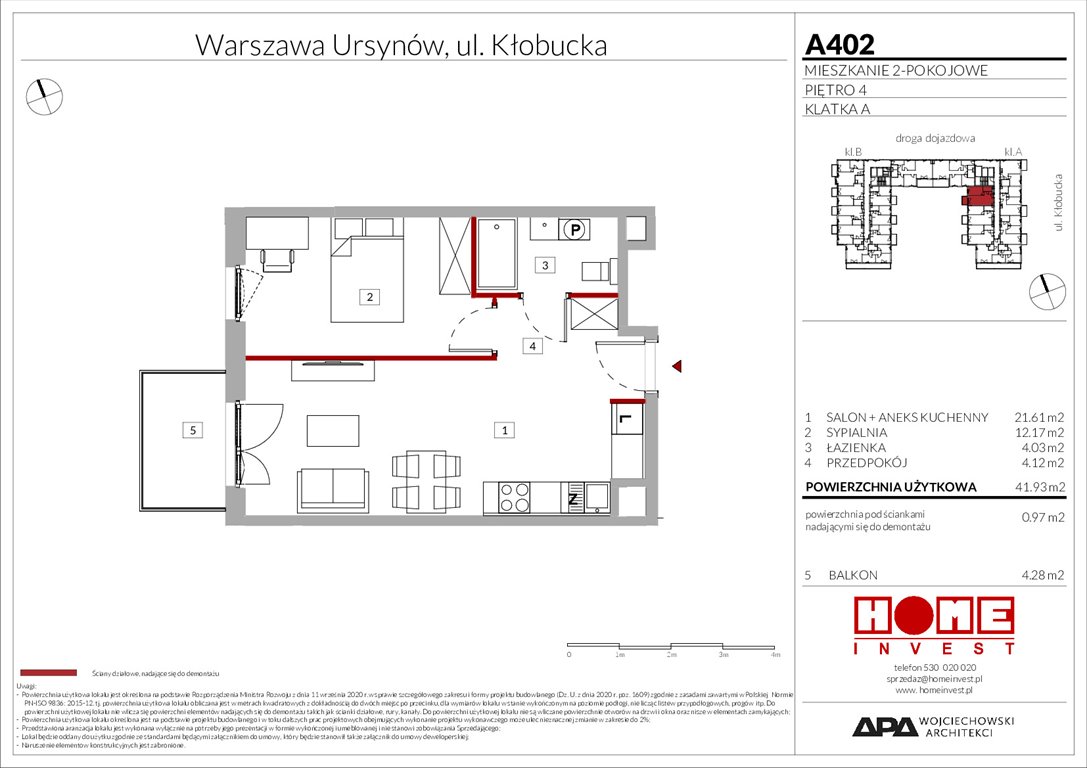 Nowe mieszkanie dwupokojowe Enklawa Ursynów Warszawa, Ursynów, ul. Kłobucka 23A  42m2 Foto 1