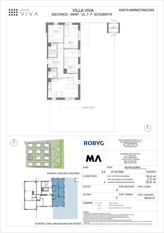 Nowe mieszkanie czteropokojowe  VILLA VIVA Wrocław, Iwiny, ul. Franza Petera Schuberta  76m2 Foto 1