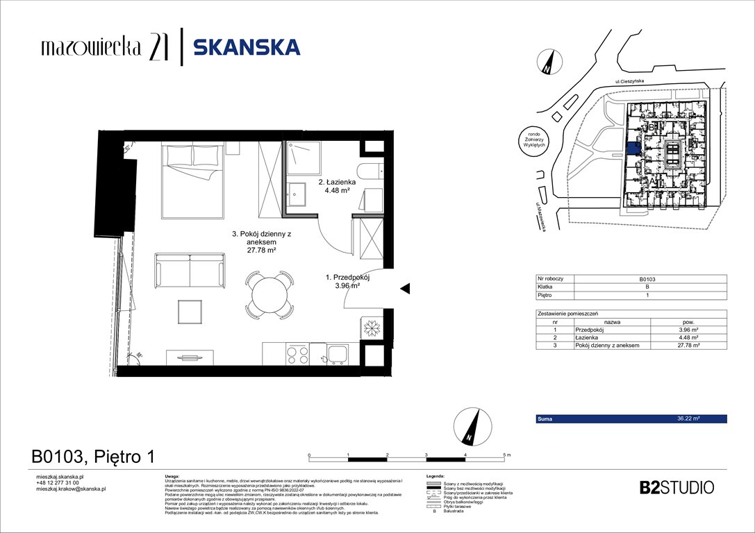Nowa kawalerka Mazowiecka 21 Kraków, Krowodrza, ul. Mazowiecka 21  36m2 Foto 1