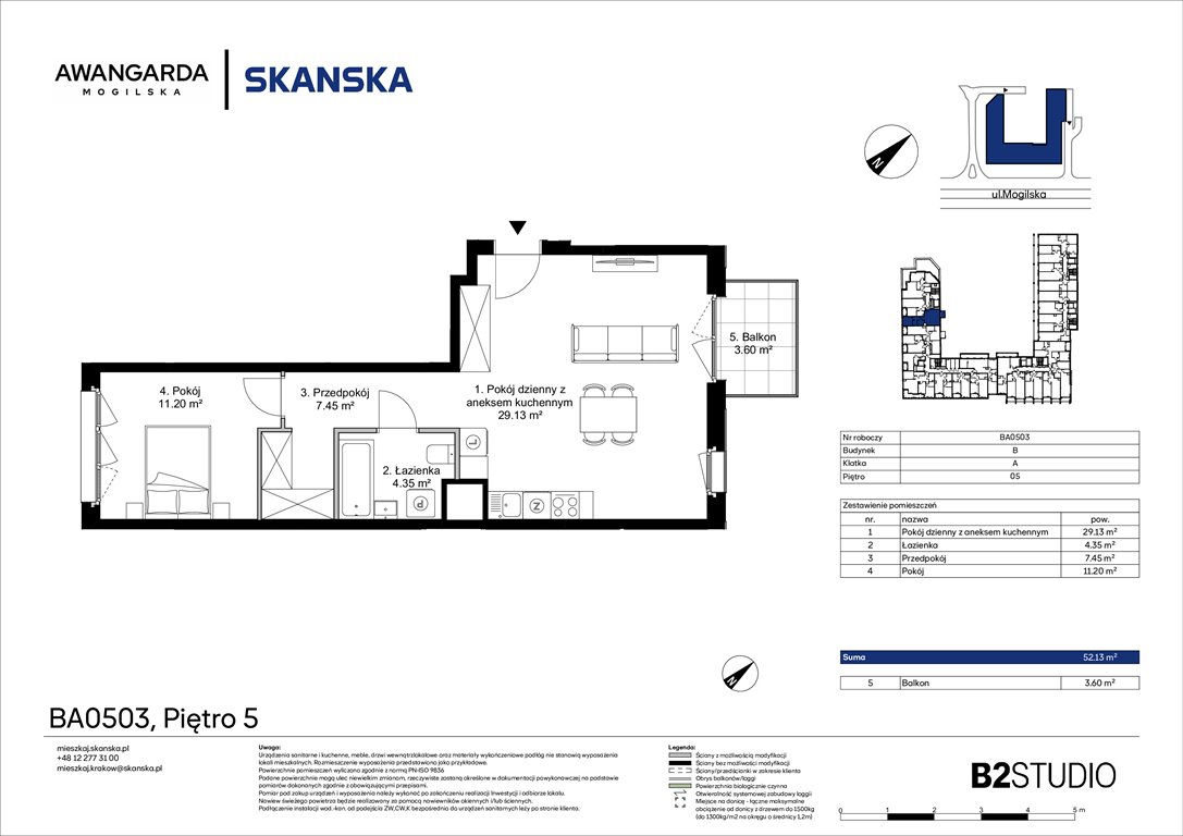 Nowe mieszkanie dwupokojowe Awangarda Mogilska Kraków, Prądnik Czerwony, Mogilska 126  52m2 Foto 1