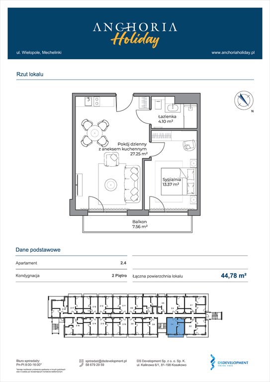 Nowe mieszkanie dwupokojowe Anchoria Holiday Mechelinki, Wielopole 36-38  45m2 Foto 1