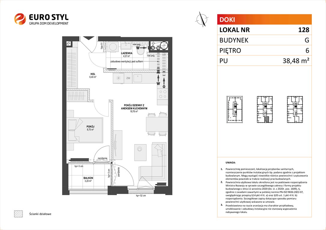 Nowe mieszkanie dwupokojowe DOKI LIVING Gdańsk, Śródmieście, ks. Jerzego Popiełuszki/Rybaki Górne  38m2 Foto 1