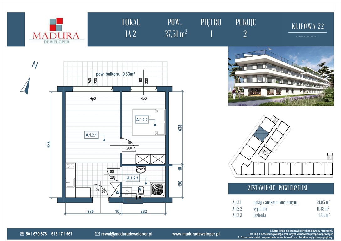 Nowe mieszkanie dwupokojowe Klifowa 22 Rewal, Ul. Klifowa 22  38m2 Foto 1
