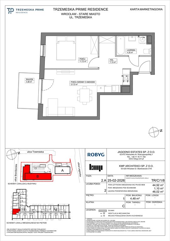 Nowe mieszkanie dwupokojowe Trzemeska Prime Residence Wrocław, Stare Miasto, Trzemeska  45m2 Foto 1