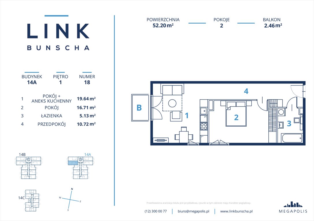 Nowe mieszkanie dwupokojowe Link Bunscha Kraków, Bunscha 14a  52m2 Foto 1