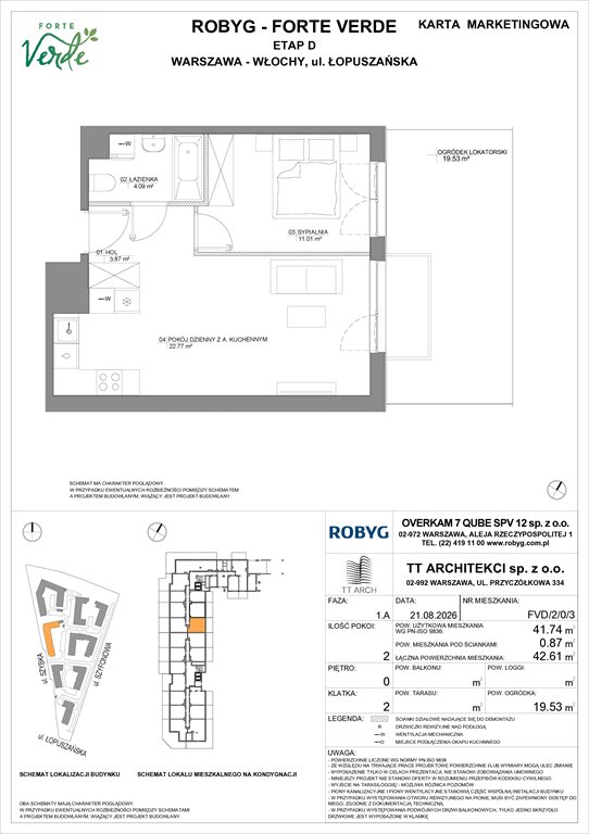 Nowe mieszkanie dwupokojowe Forte Verde Warszawa, Włochy, Łopuszańska 28  42m2 Foto 1