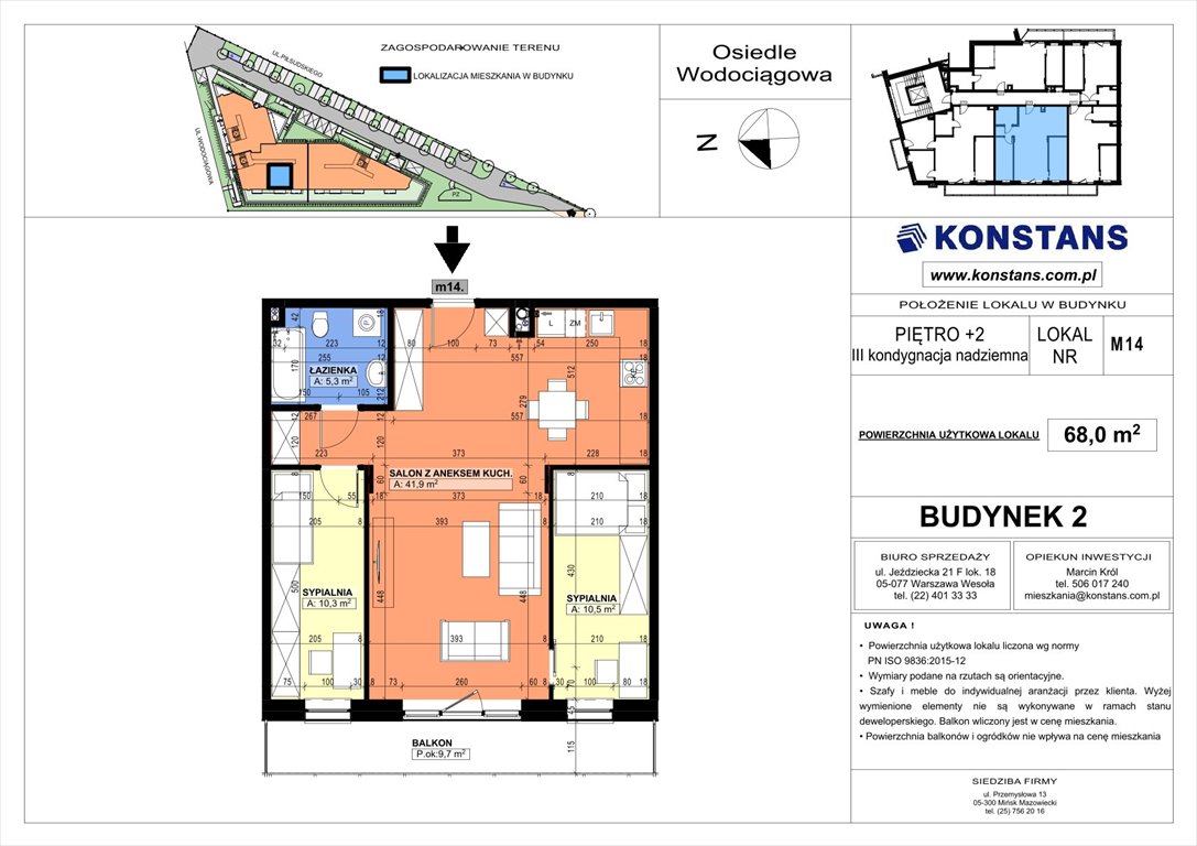 Nowe mieszkanie trzypokojowe WODOCIĄGOWA Etap VII Sulejówek, Wodociągowa 1, 1A, 1B  68m2 Foto 1