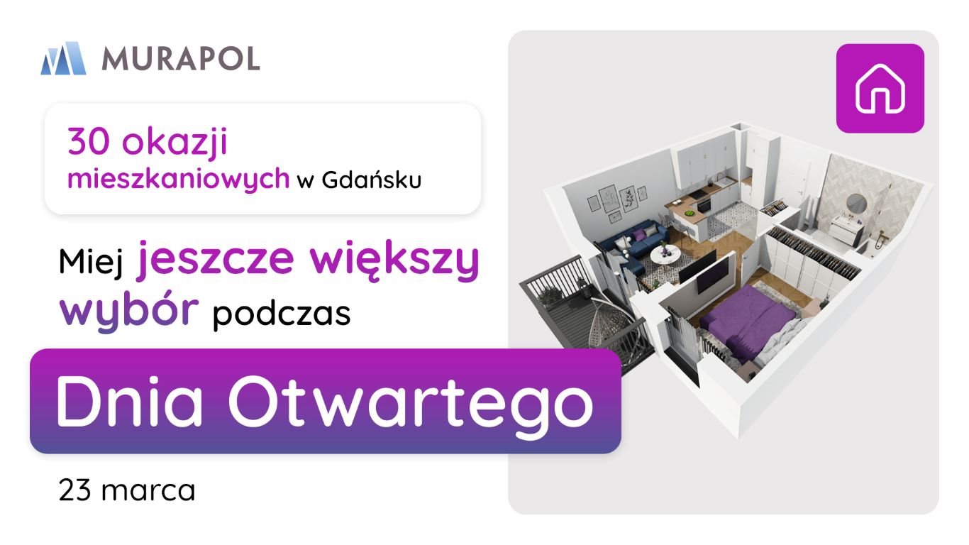 Nowe mieszkanie dwupokojowe Murapol Portovo Gdańsk, ul. Mostek  40m2 Foto 1