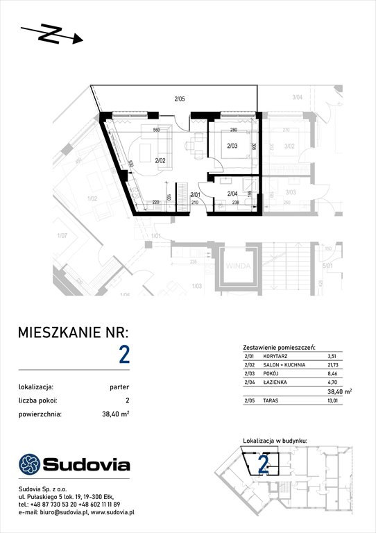 Nowe mieszkanie dwupokojowe Pułaskiego Square 4/5  Ełk, Pułaskiego 4  38m2 Foto 1