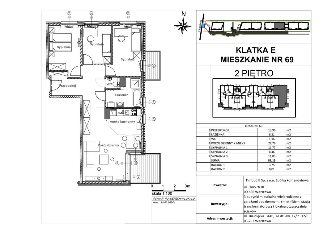 Nowe mieszkanie czteropokojowe  OSIEDLE BIAŁOŁĘCKA 344 Warszawa, Białołęka, Białołęcka 344  81m2 Foto 1