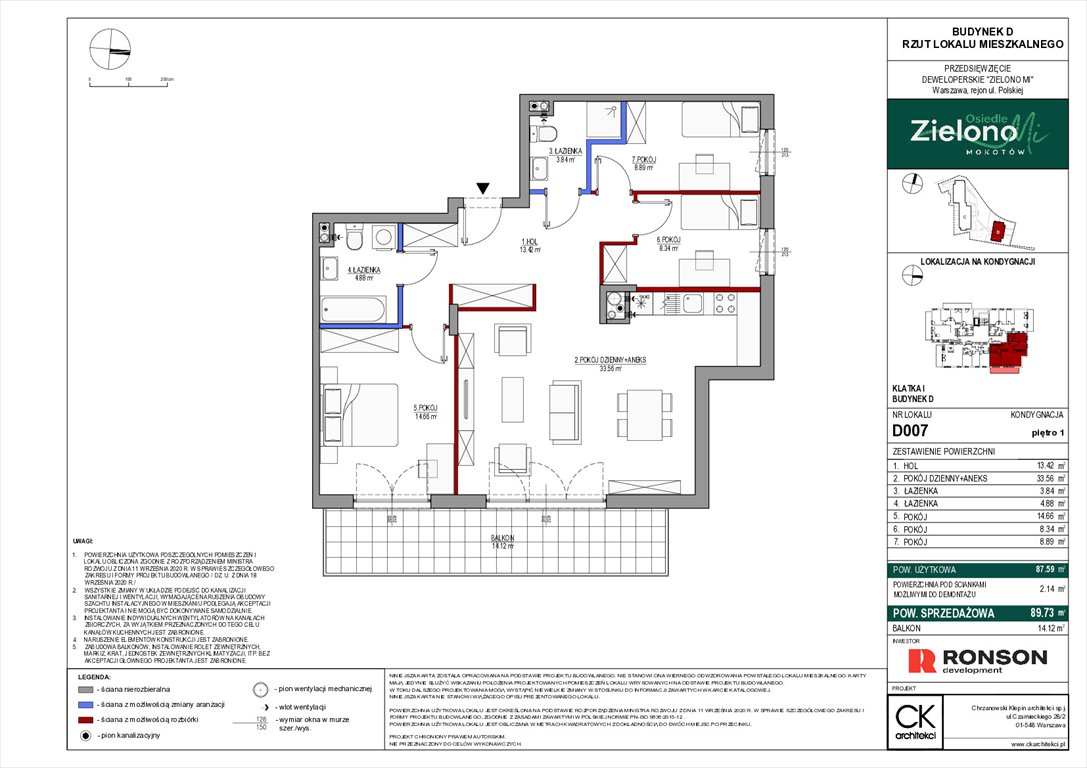 Nowe mieszkanie czteropokojowe  Zielono Mi Warszawa, Mokotów, ul. Polska 10  88m2 Foto 1